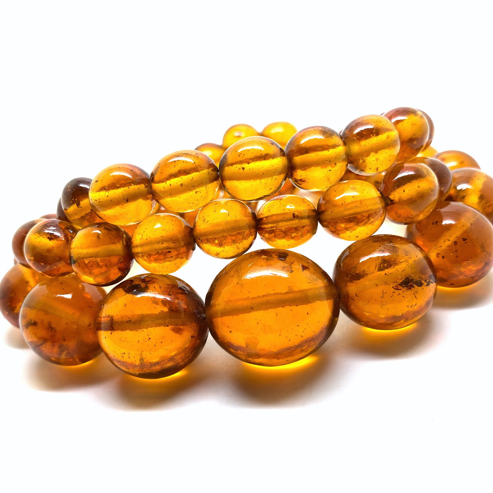 Antique Amber Necklace made from Round Amber beads (1 of 6)