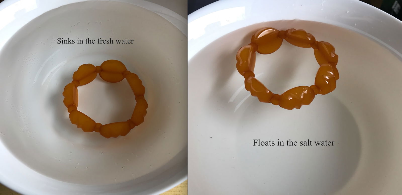 Incredible Unique Vintage Amber Bracelet made from Hand Carved Amber beads - 9