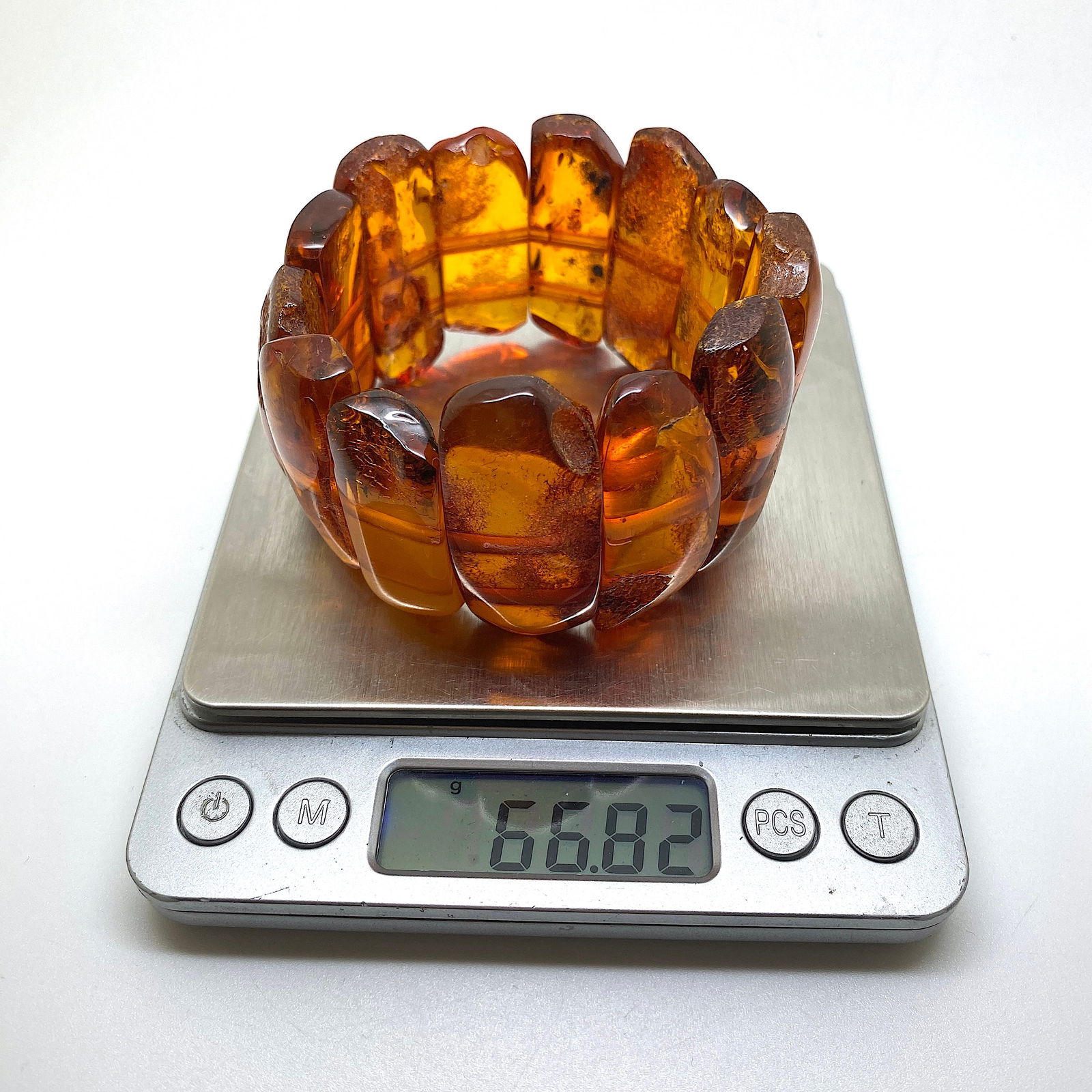 Extraordinary Vintage cut Amber bracalet - 11