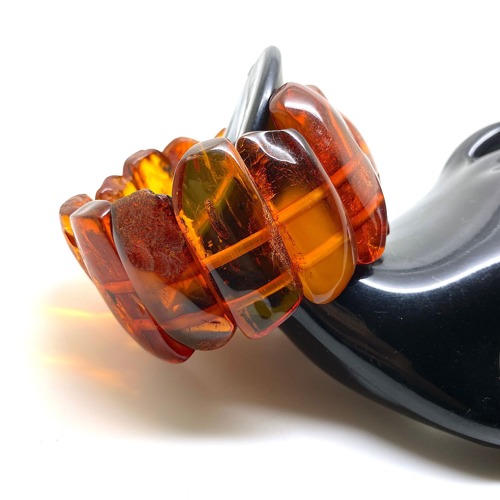 Extraordinary Vintage cut Amber bracalet - 3