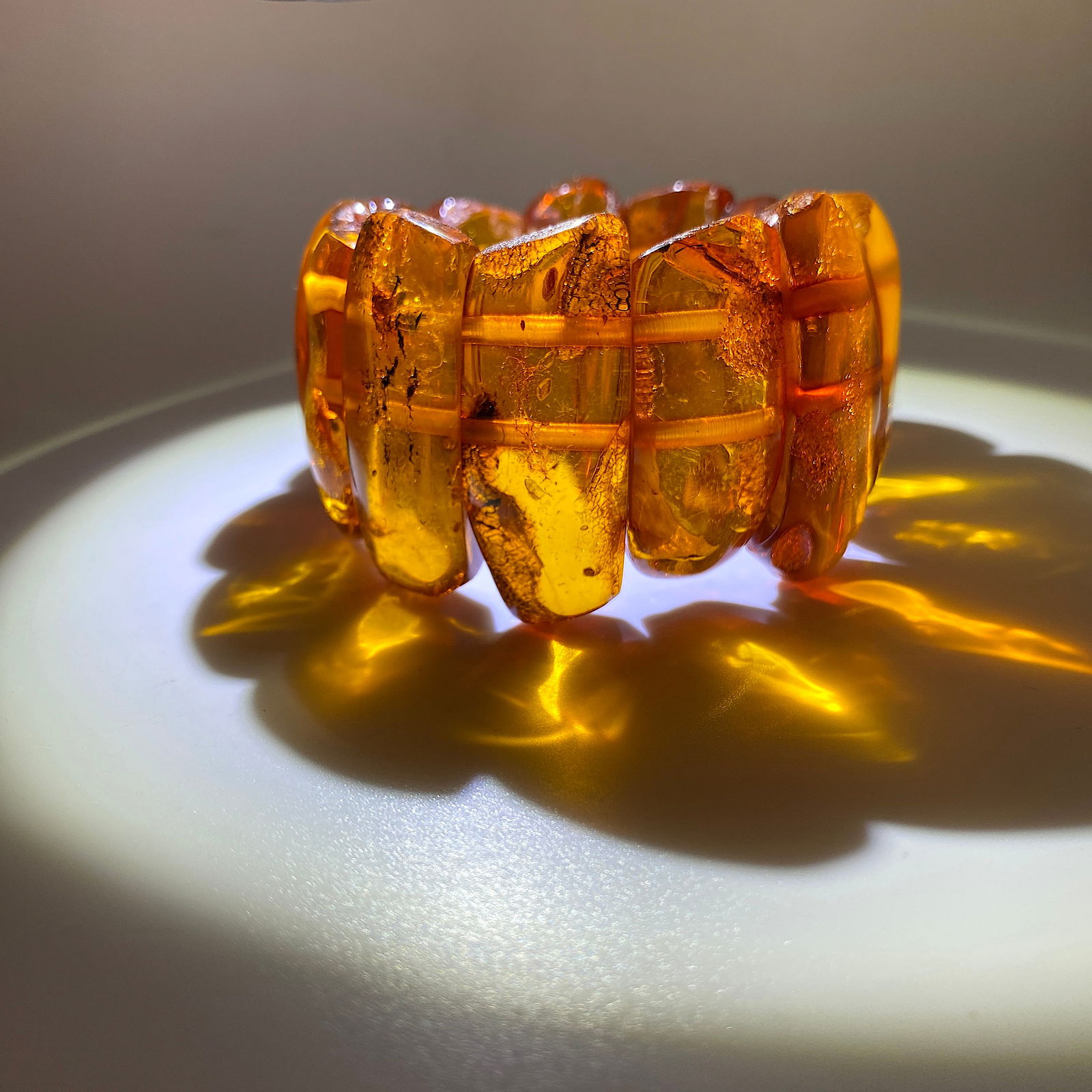 Extraordinary Vintage cut Amber bracalet - 9