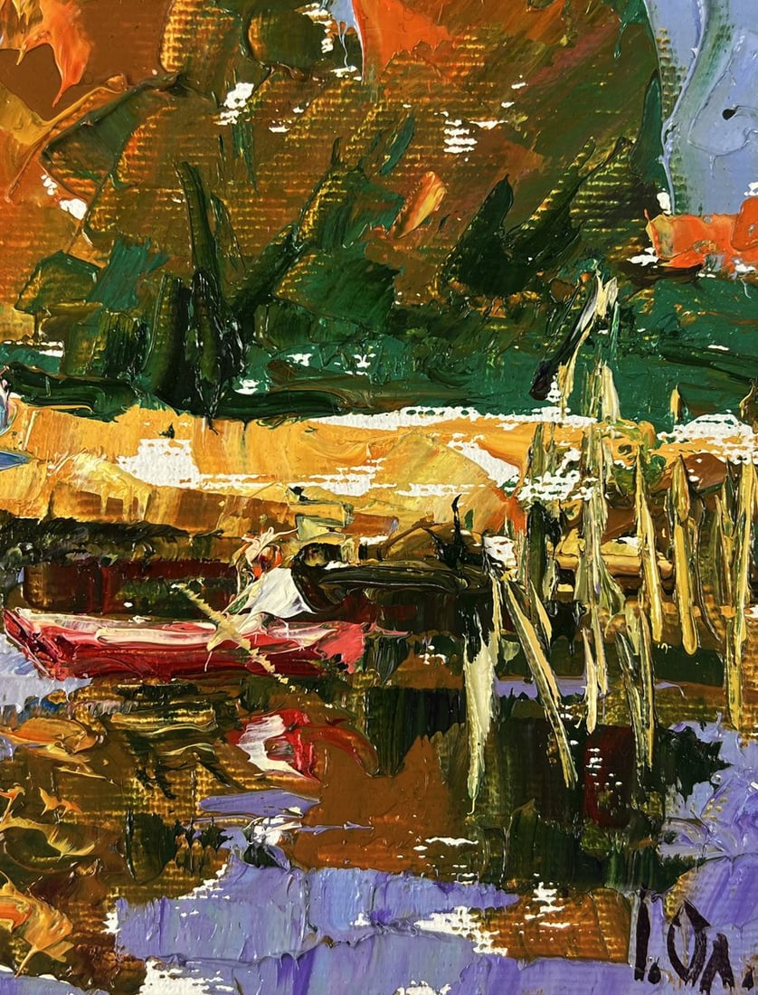 Oil painting On the autumn lake Oleksiy Ivanyuk - 10