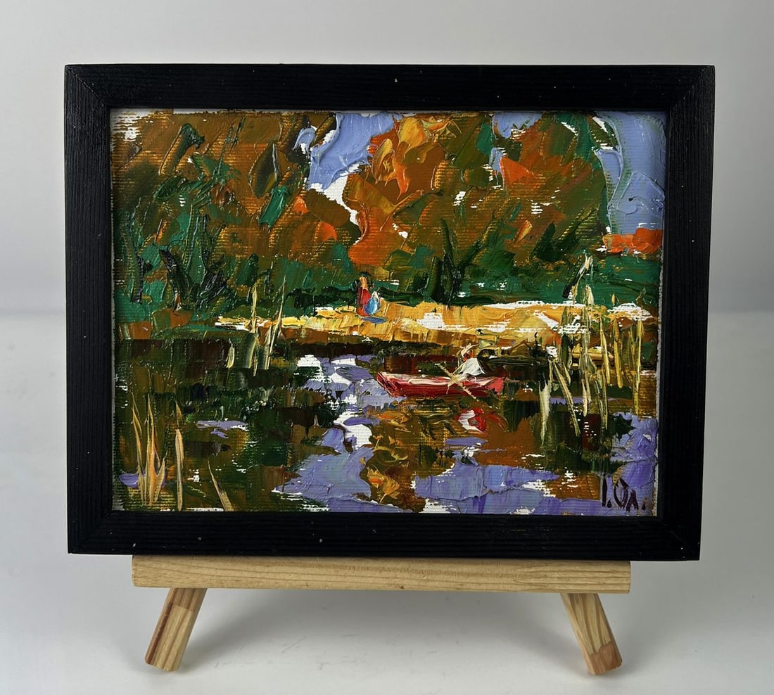 Oil painting On the autumn lake Oleksiy Ivanyuk - 2