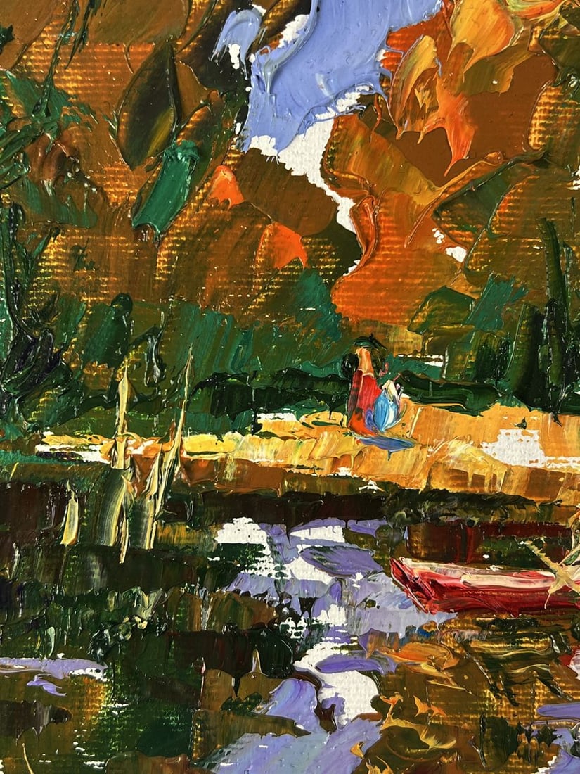 Oil painting On the autumn lake Oleksiy Ivanyuk - 4
