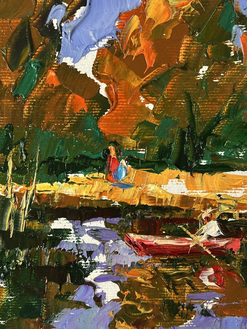 Oil painting On the autumn lake Oleksiy Ivanyuk - 5