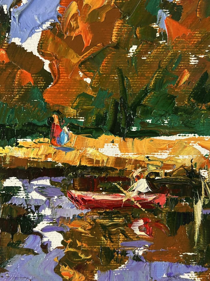 Oil painting On the autumn lake Oleksiy Ivanyuk - 6