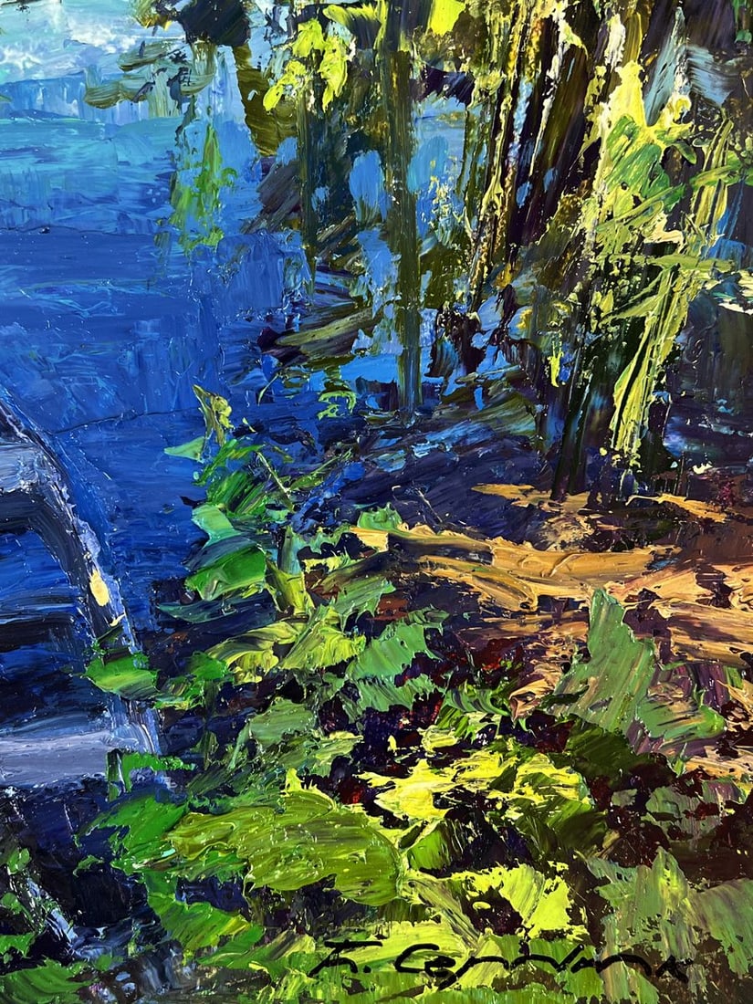 Oil painting Boats on a summer lake Boris Serdyuk - 10