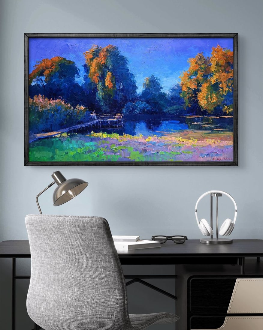 Oil painting Evening on the lake Boris Serdyuk - 2