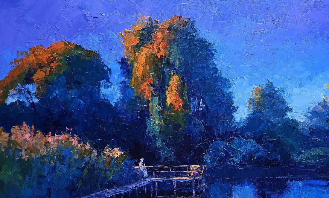 Oil painting Evening on the lake Boris Serdyuk - 4