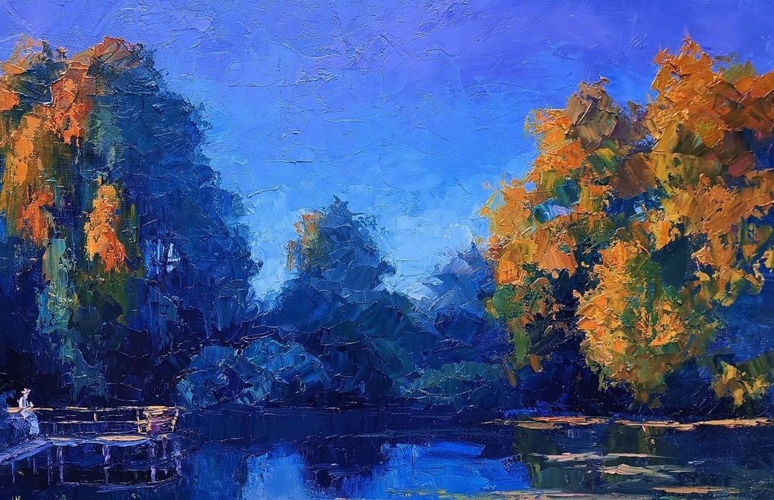 Oil painting Evening on the lake Boris Serdyuk - 5