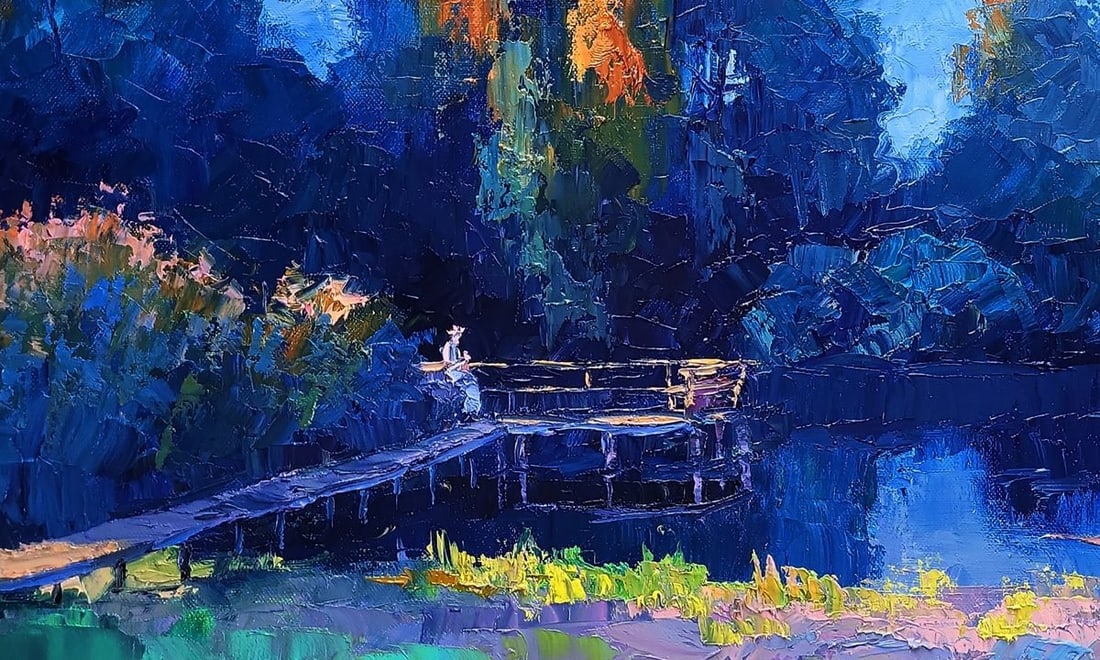 Oil painting Evening on the lake Boris Serdyuk - 6