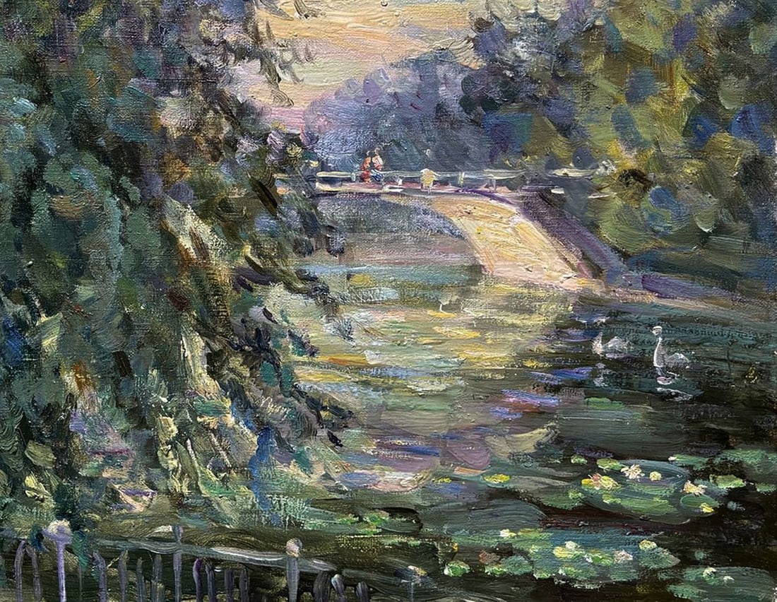 Oil painting Pond in the City Park Ivan Kovalenko - 5