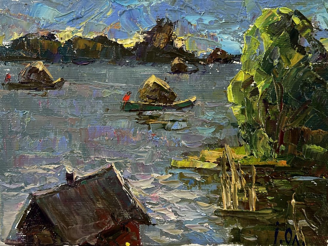 Oil painting Above the lake Oleksiy Ivanyuk: Title: Oil painting Above the lake Oleksiy Ivanyuk Description: №AAA5879 *** ABOUT THIS PAINTING *** * TITLE: "Above the lake" * ARTISTS: Oleksiy Ivanyuk* SIZE: 15x20 cm/5.90x7.87 inches' * MEDI
