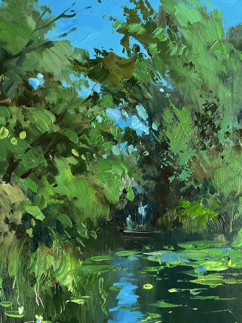 Oil painting Forest summer lake Yuriy Suprunchuk - 4
