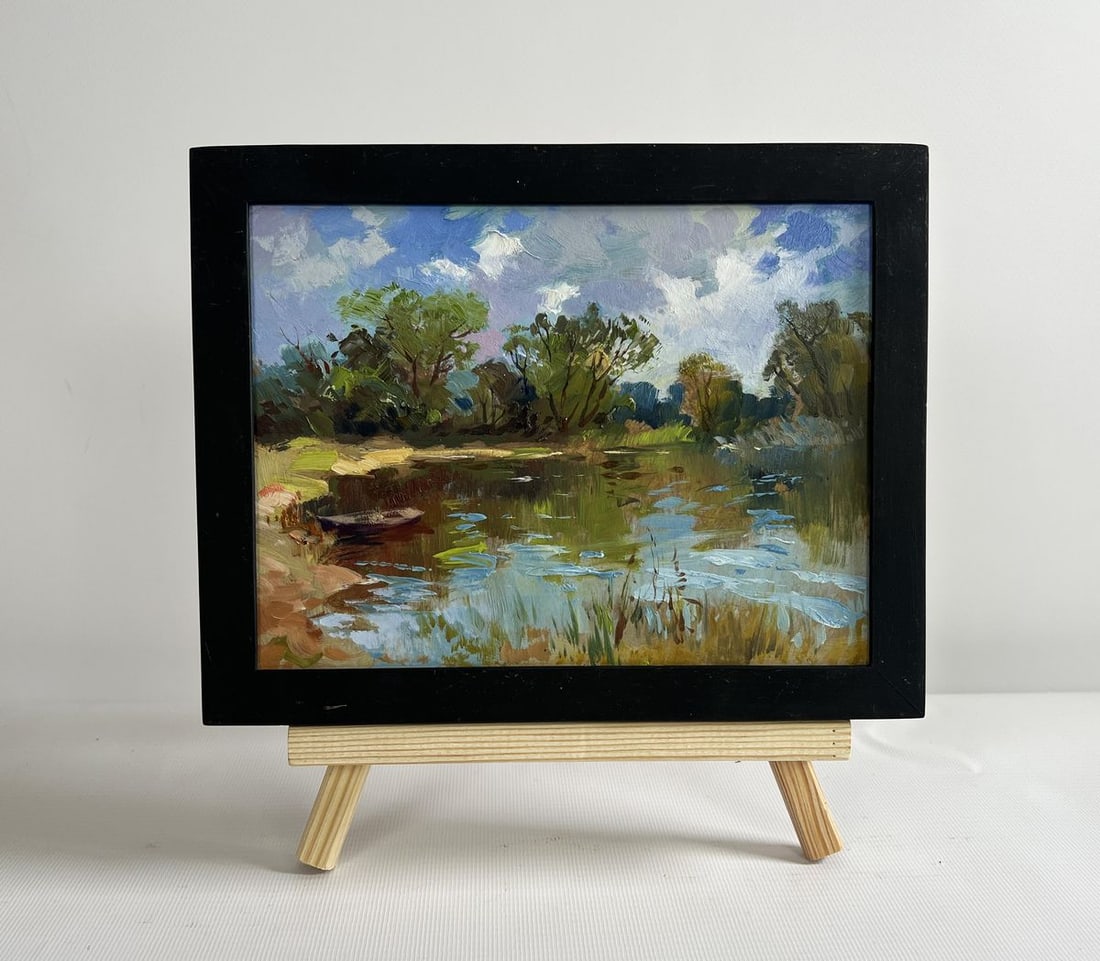 Oil painting Forest lake in silence Yuriy Suprunchuk - 2