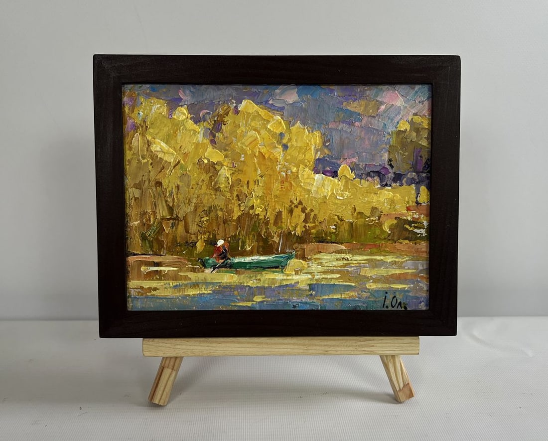Oil painting On the autumn lake Alex Kalenyuk - 2
