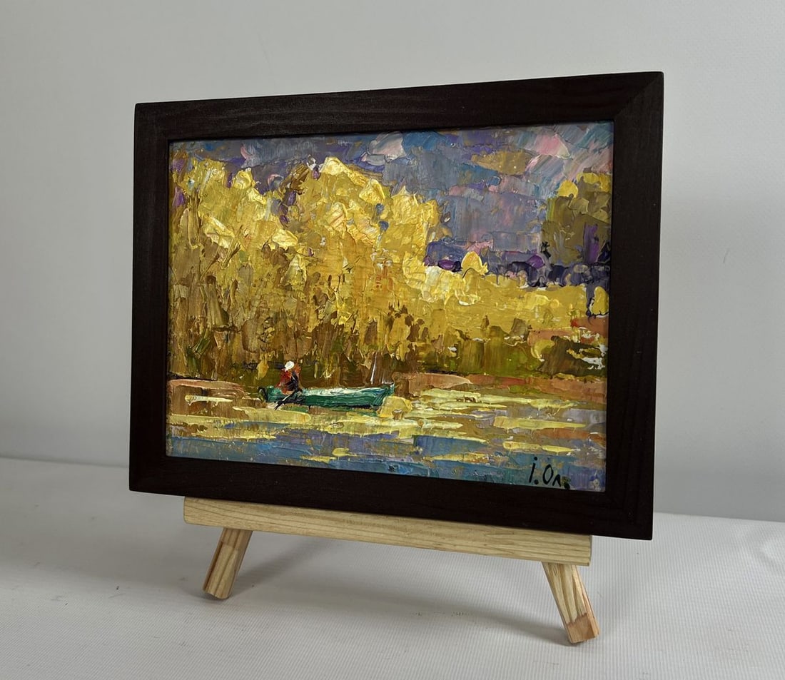 Oil painting On the autumn lake Alex Kalenyuk - 3