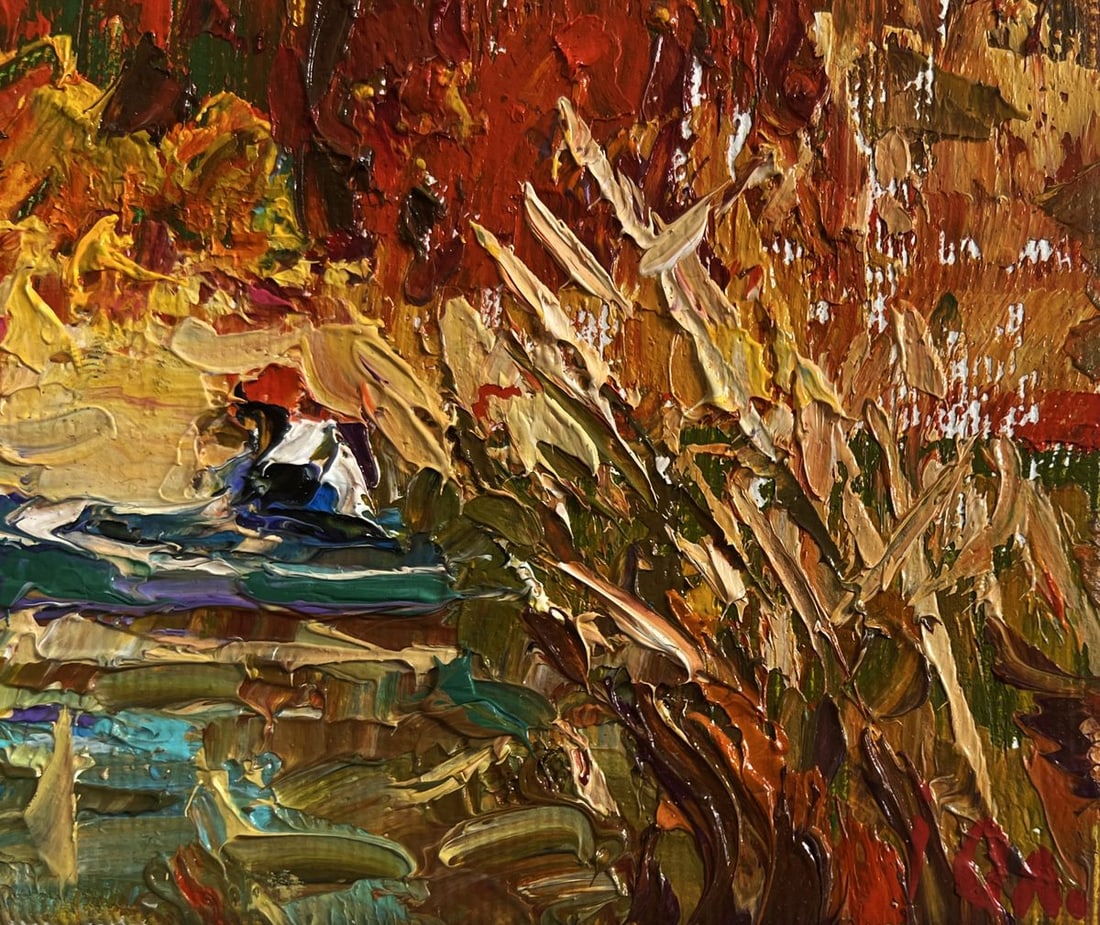 Oil painting There is a lake on the outskirts Alex Kalenyuk - 7