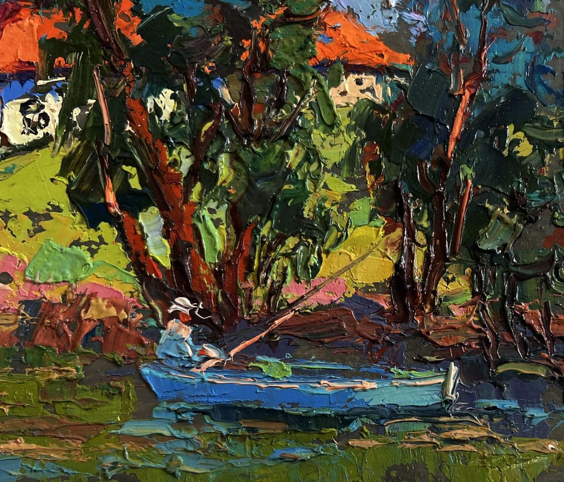 Oil painting Fishing in the summer Alex Kalenyuk - 7