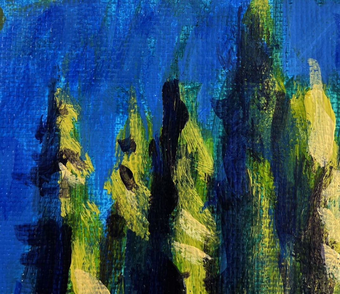 Acrylic painting Summer forest lake Mykhailo Patskan - 5