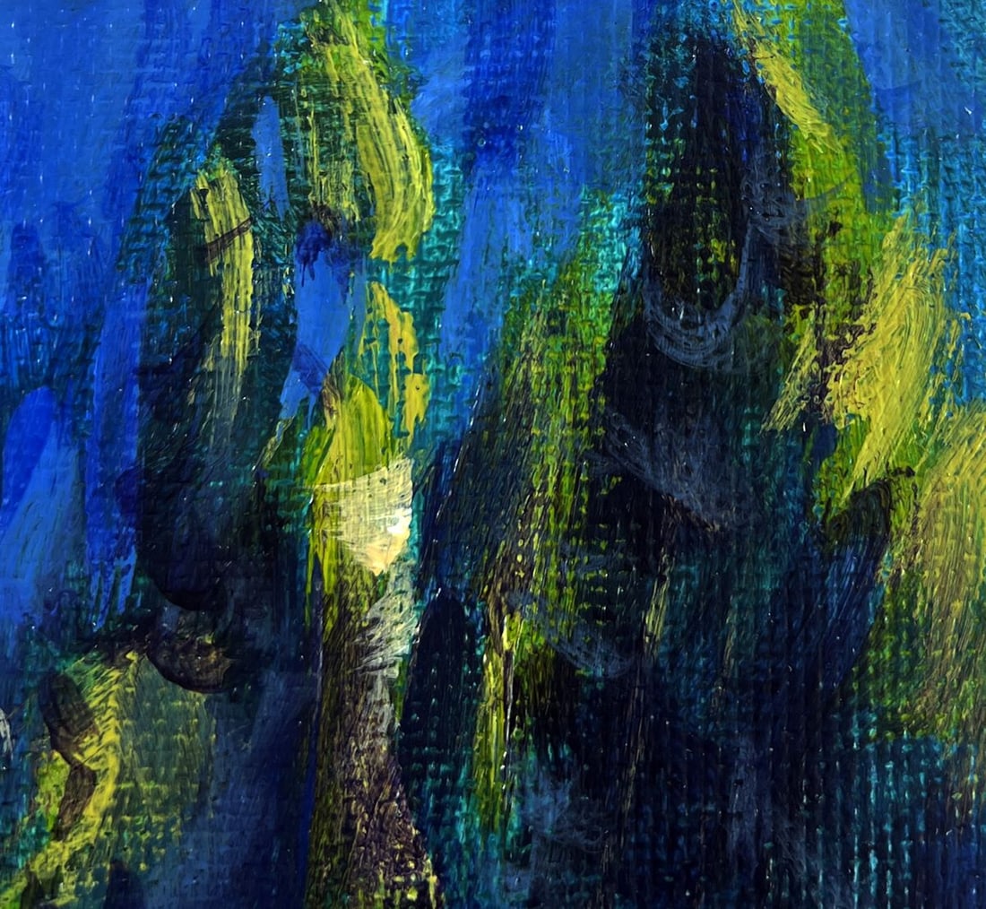 Acrylic painting Summer forest lake Mykhailo Patskan - 6