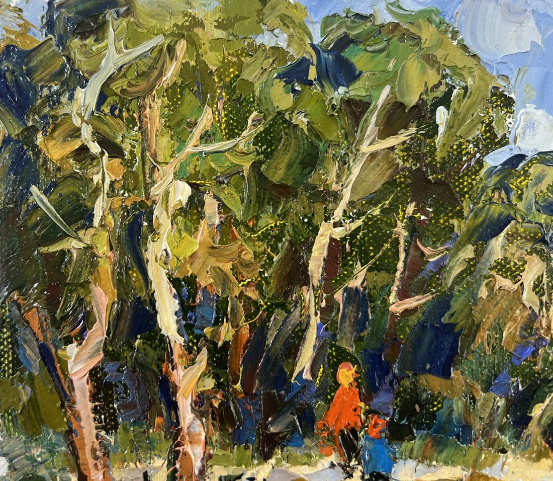 Oil painting Family vacation on the lake Oksana Ivanyuk - 4