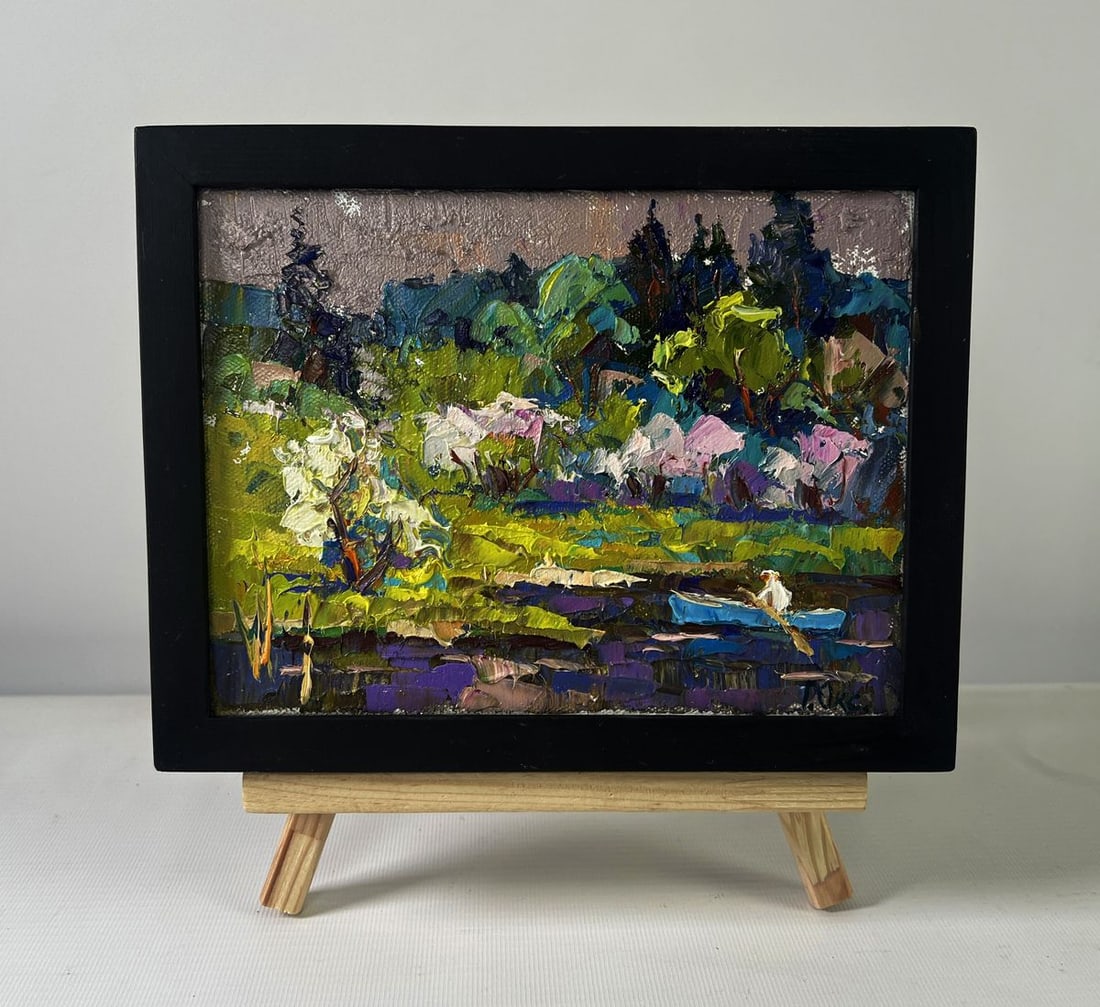 Oil painting Breath of spring in green groves Oksana Ivanyuk - 2