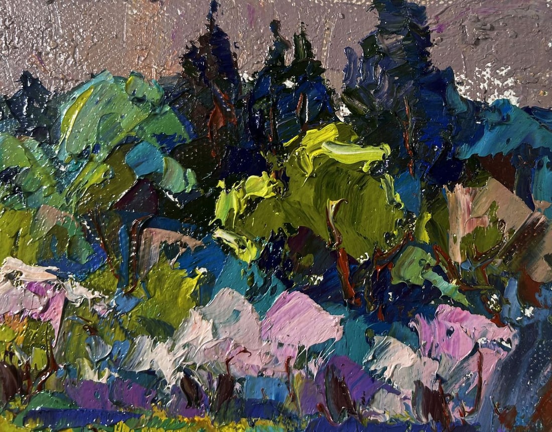 Oil painting Breath of spring in green groves Oksana Ivanyuk - 5