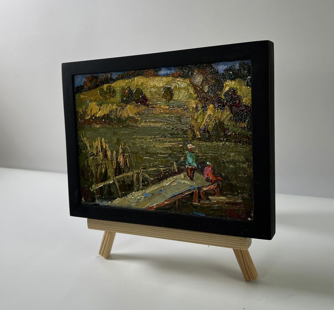 Oil painting At the autumn shore Oksana Ivanyuk - 3