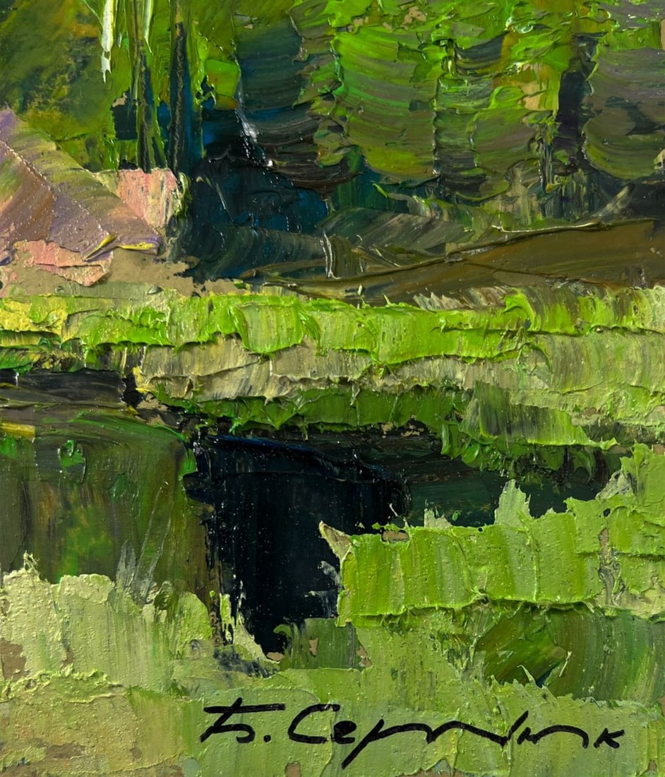 Oil painting Spring lake in the forest Boris Serdyuk - 9
