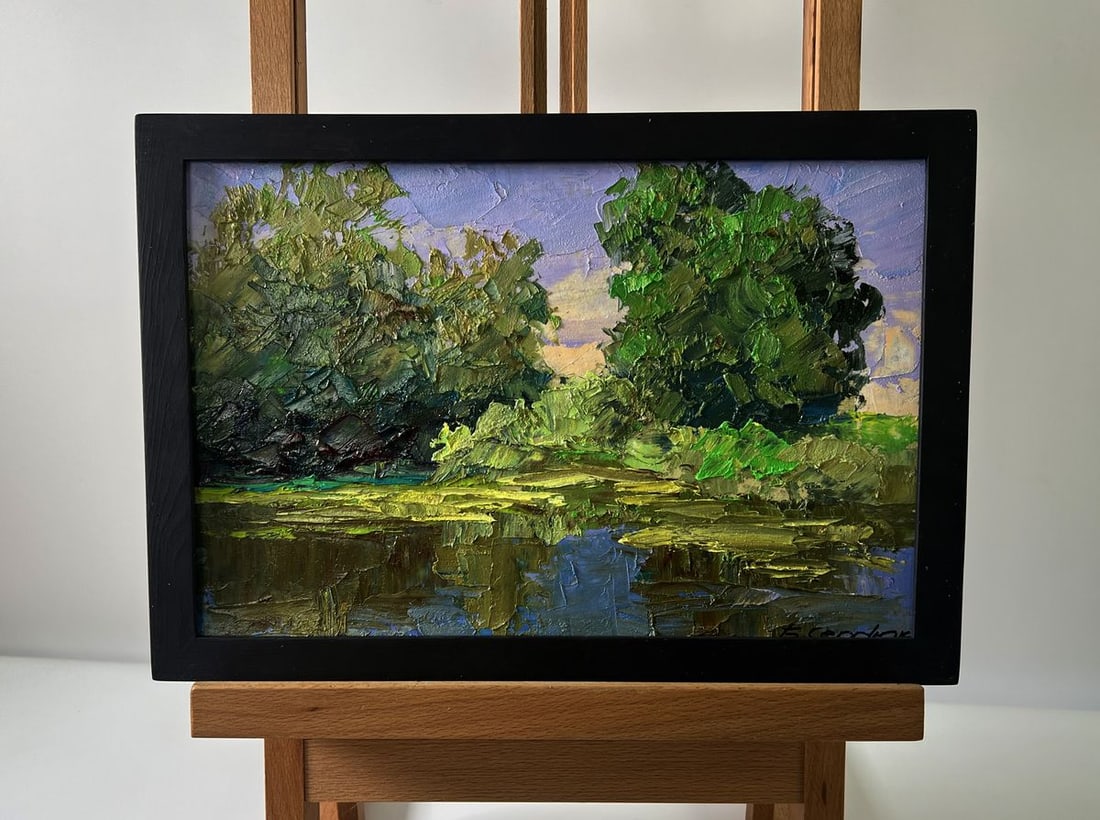 Oil painting Trees near the pond Boris Serdyuk - 2