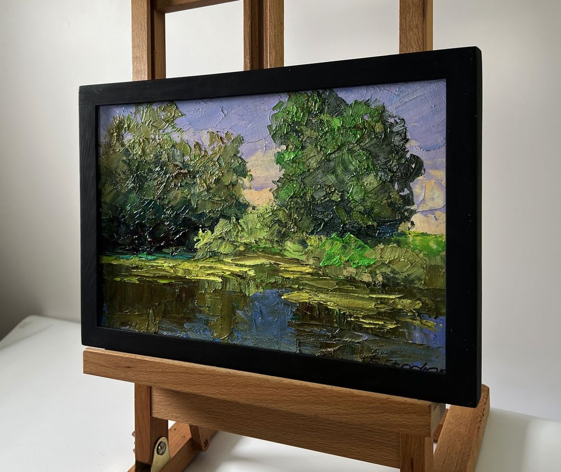 Oil painting Trees near the pond Boris Serdyuk - 3