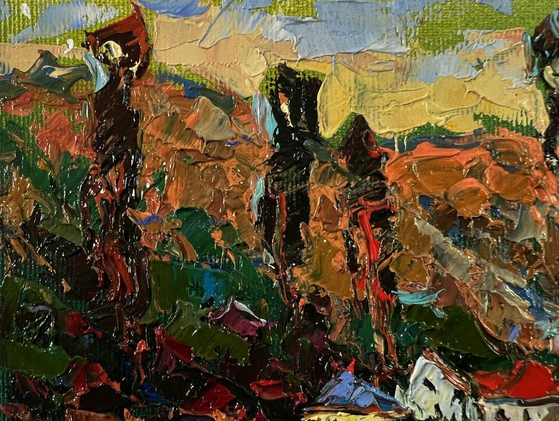 Oil painting Walking around the village lake Oksana Ivanyuk - 5