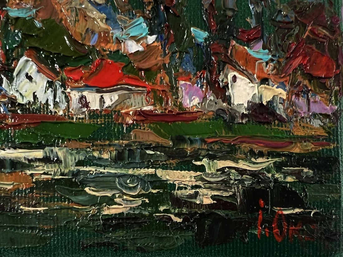 Oil painting Walking around the village lake Oksana Ivanyuk - 7