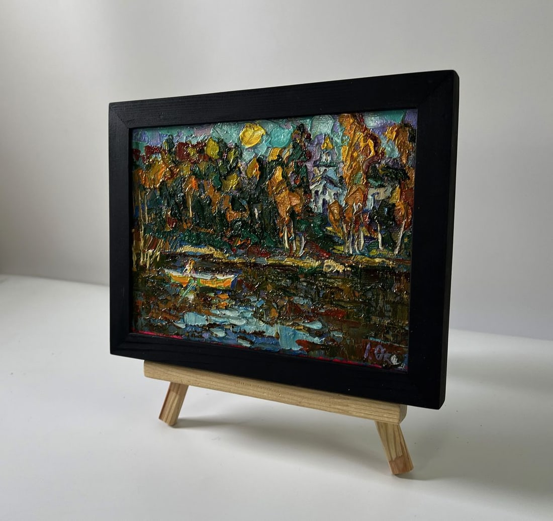 Oil painting Evening boat ride and ringing of bells Oksana Ivanyuk - 3