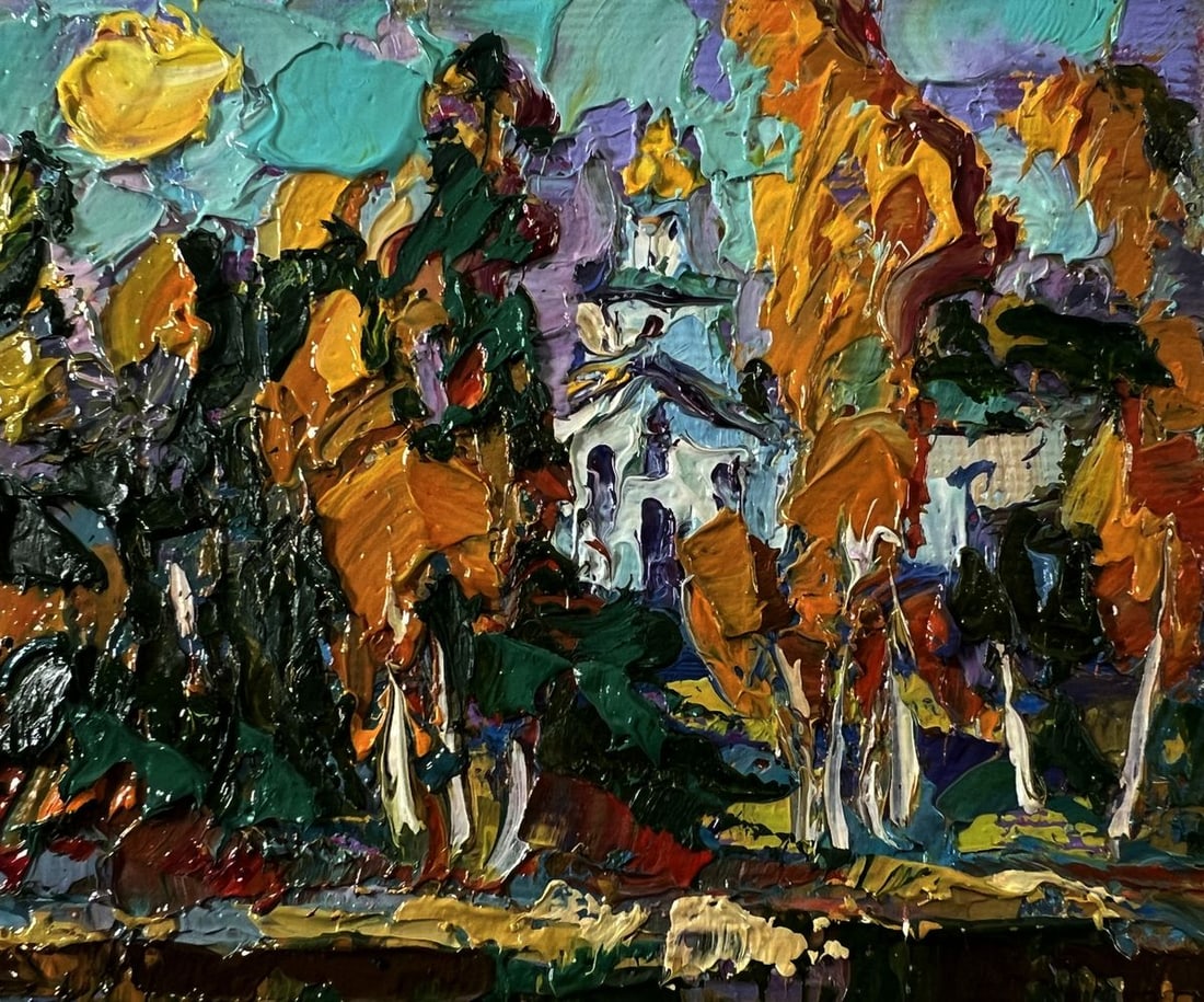 Oil painting Evening boat ride and ringing of bells Oksana Ivanyuk - 5