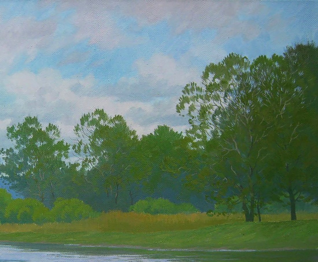 Oil painting On the summer lake Valery Savenets - 3