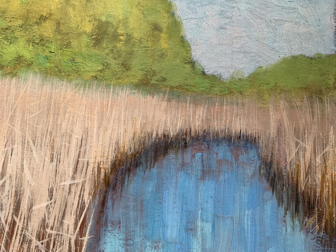 Oil painting Reeds and a lake in the forest Ivan Tsyupka - 5