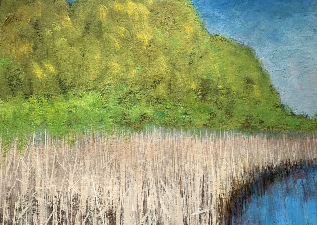 Oil painting Reeds and a lake in the forest Ivan Tsyupka - 6