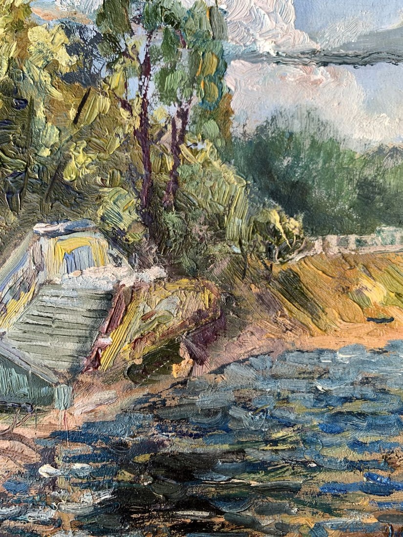 Oil painting City park with a lake Leonid Maistrenko - 10