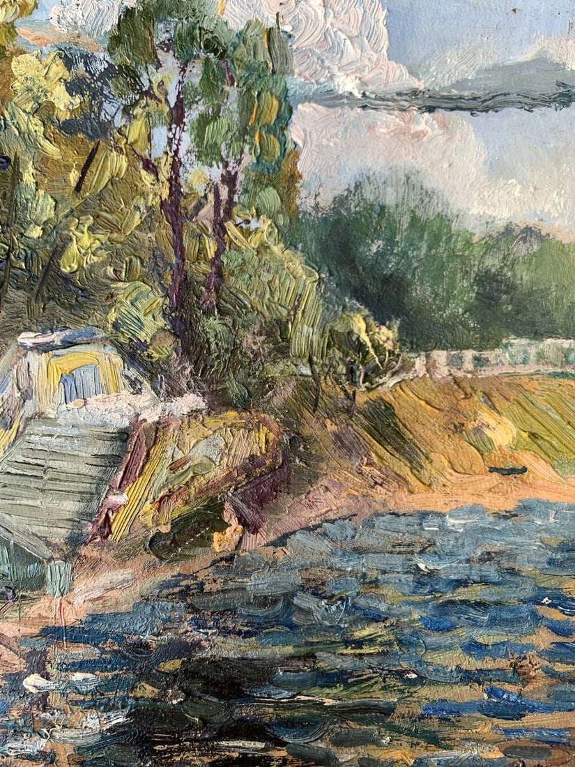 Oil painting City park with a lake Leonid Maistrenko - 11