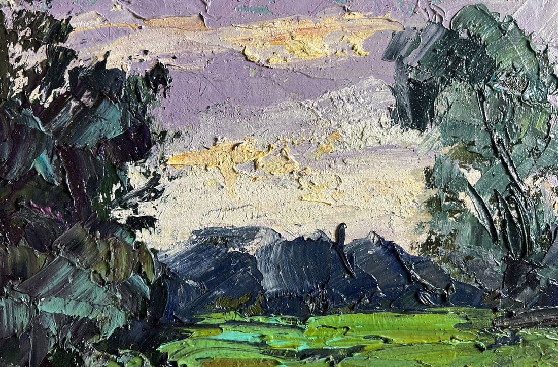 Oil painting In the evening on the meadow Boris Serdyuk - 5