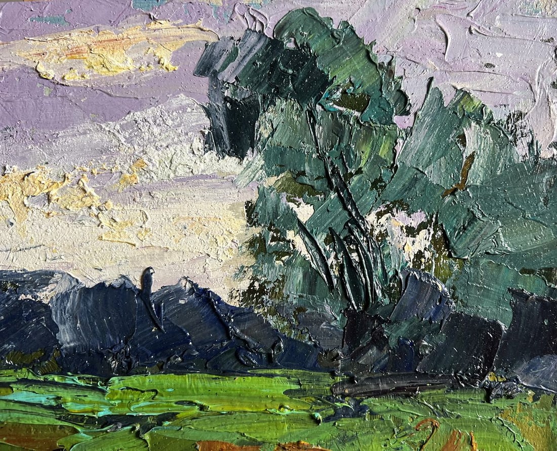 Oil painting In the evening on the meadow Boris Serdyuk - 6