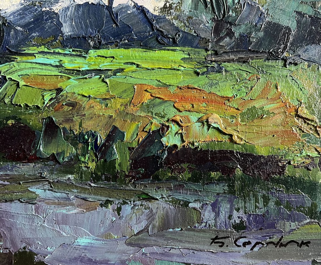 Oil painting In the evening on the meadow Boris Serdyuk - 9