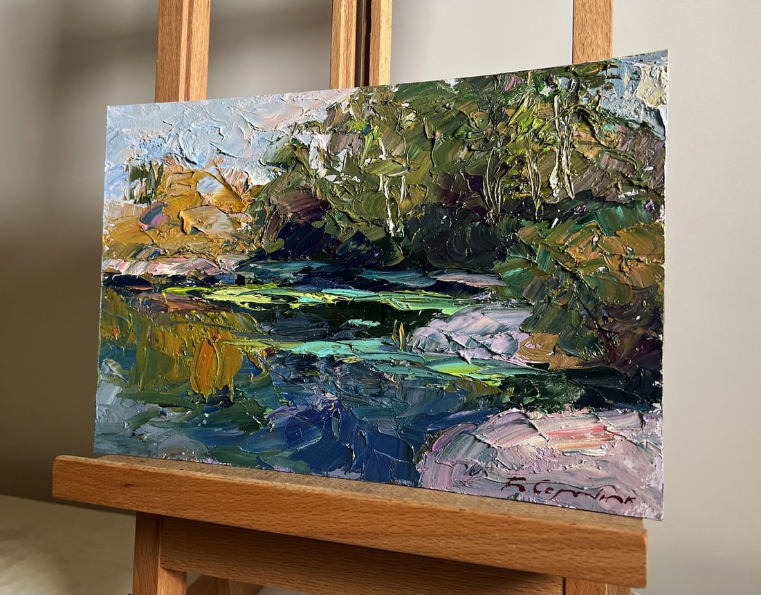 Oil painting Relaxation on the lake Boris Serdyuk - 3