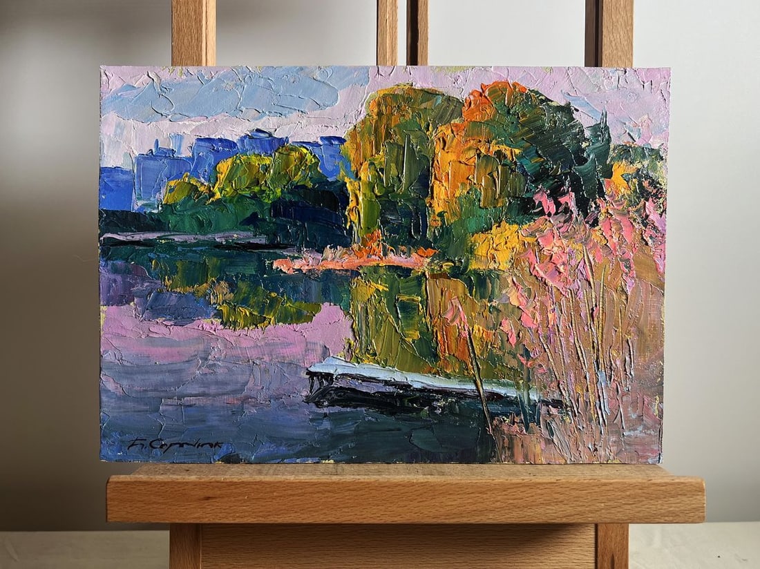 Oil painting Evening on the lake Boris Serdyuk - 2