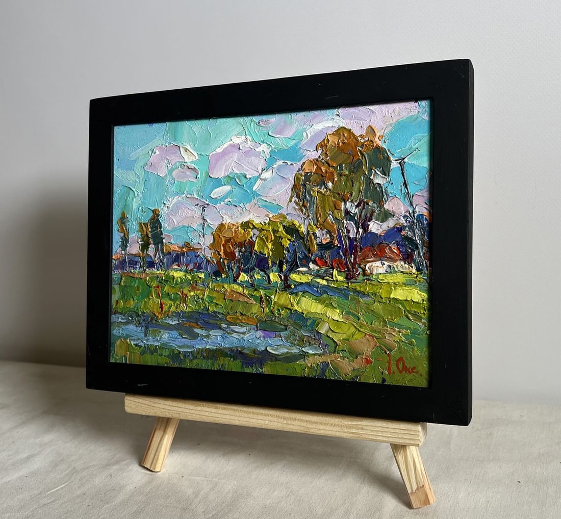 Oil painting Near the village lake Oksana Kalenyuk - 3