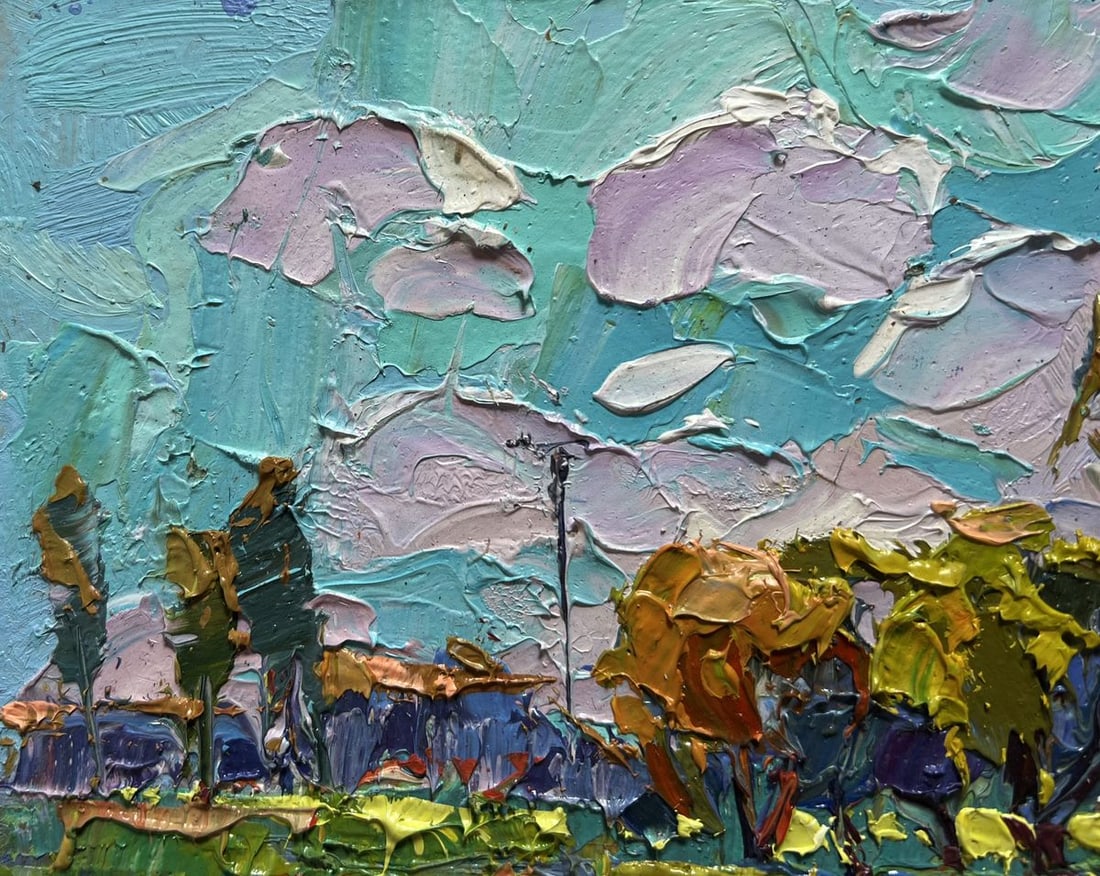 Oil painting Near the village lake Oksana Kalenyuk - 4