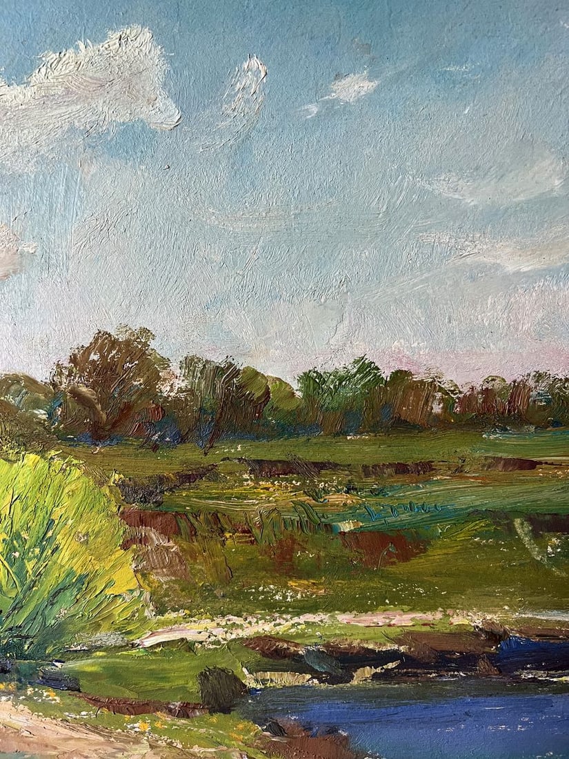 Oil painting Spring fishing V. Mishurovsky - 3