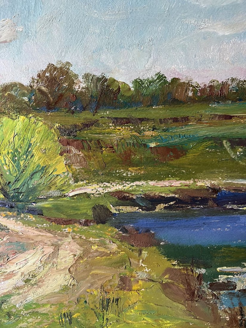 Oil painting Spring fishing V. Mishurovsky - 6